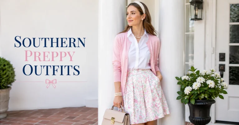 Southern Preppy Outfits featuring timeless classic fashion style with elegant colors and accessories
