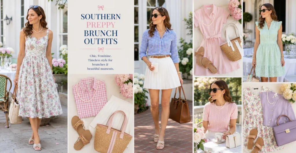 The Ultimate Southern Preppy Outfits Guide: Timeless Style for Every Season 11 Southern Preppy Outfits for brunch featuring floral dresses pearls and elegant accessories