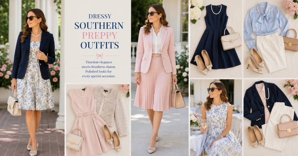 The Ultimate Southern Preppy Outfits Guide: Timeless Style for Every Season 13 Southern Preppy Outfits for formal occasions featuring elegant dresses and classic accessories