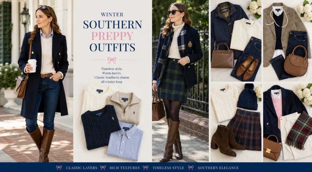 The Ultimate Southern Preppy Outfits Guide: Timeless Style for Every Season 9 Southern Preppy Outfits winter styles featuring elegant coats sweaters and layered fashion