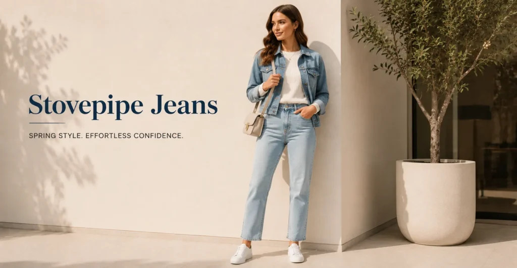 Stovepipe Jeans Explained: Powerful Fashion Tips & Outfit Ideas 11 Spring outfit ideas featuring light wash stovepipe jeans and seasonal layering