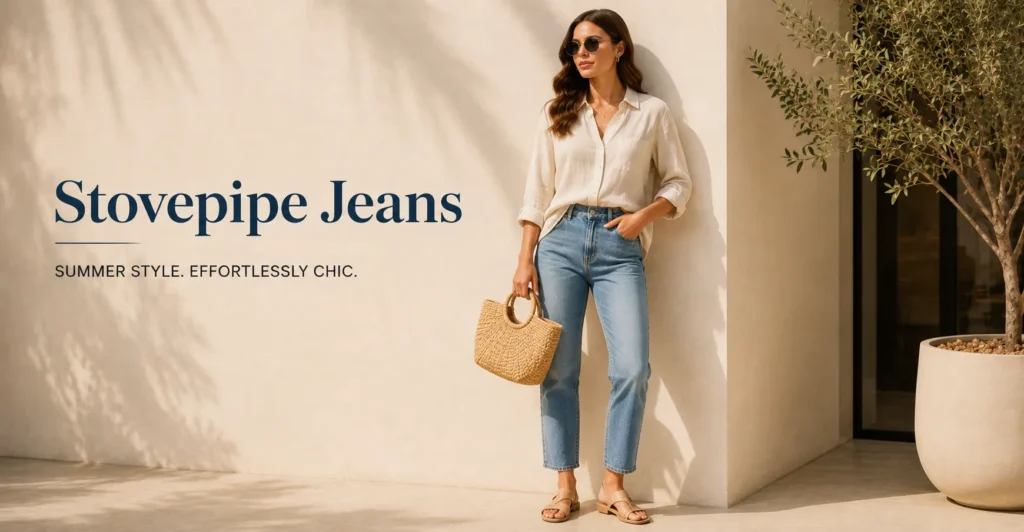Stovepipe Jeans Explained: Powerful Fashion Tips & Outfit Ideas 12 Summer styling inspiration with lightweight stovepipe jeans and vacation fashion pieces