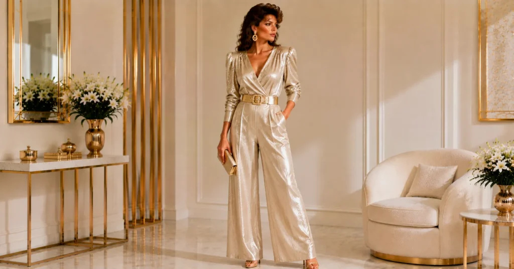 15 Dazzling 80s Luxury Outfit Ideas for a Glamorous Retro Look 16 80s Luxury Outfit Ideas – Glamorous Retro Jumpsuit
