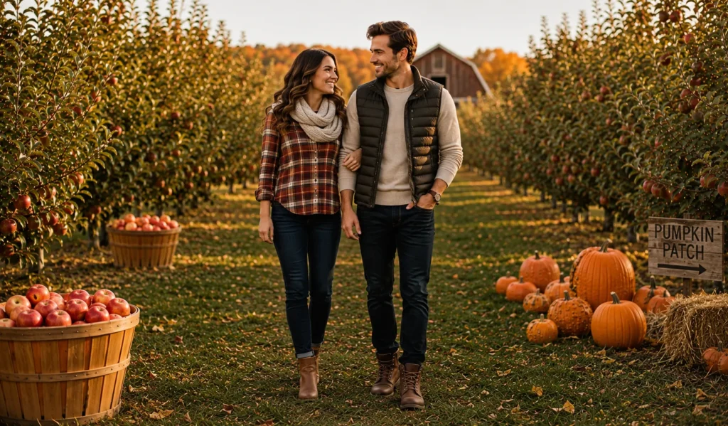 Stunning Apple Picking Outfit Ideas for a Perfect Fall Day 12 Apple Picking Outfit Ideas with versatile outfits perfect for pumpkin patch and orchard visits.
