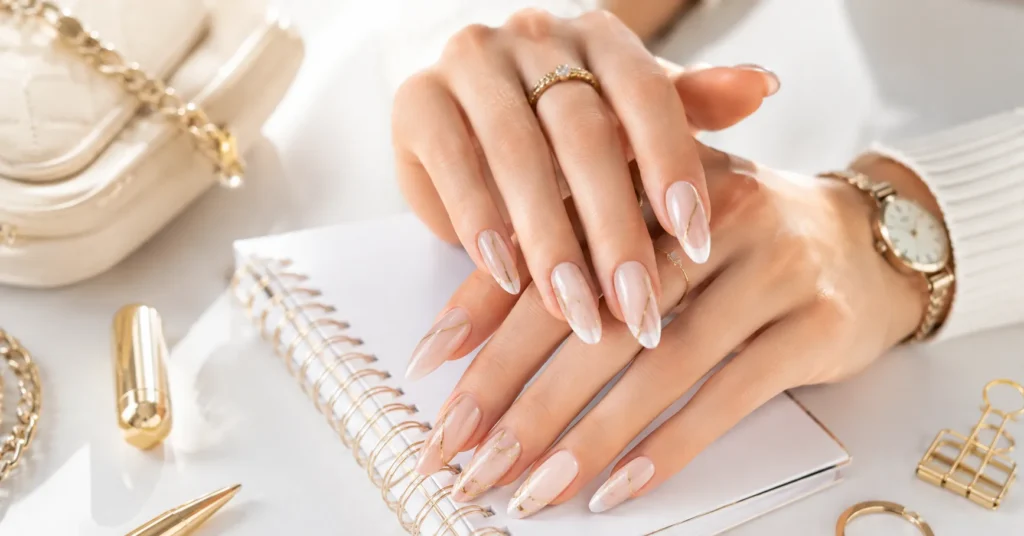 Back to School Nails: Stunning Designs for Every Style 5 Back to School Nails ideas for long nails with elegant neutral gel art