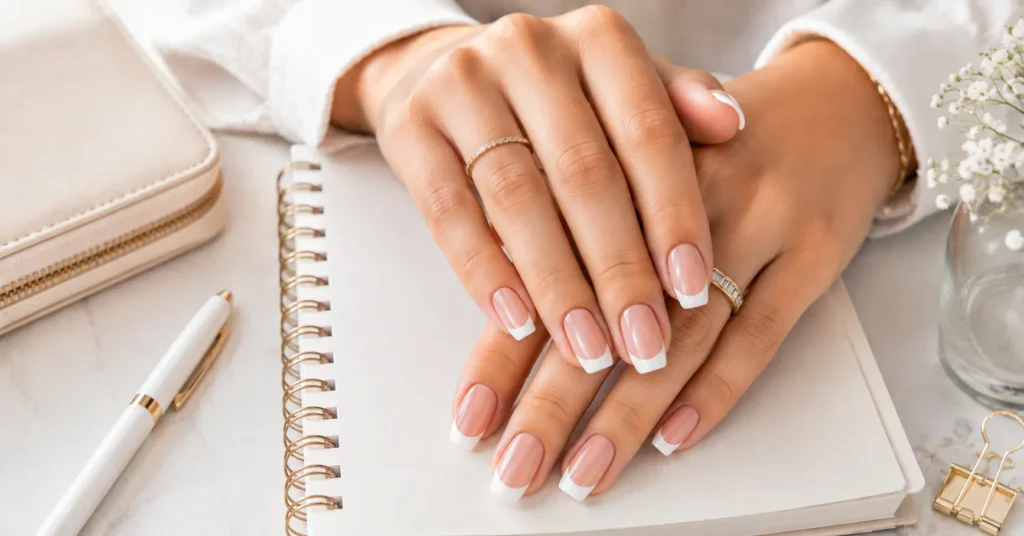 Back to School Nails: Stunning Designs for Every Style 10 Back to School Nails with classic French tip manicure