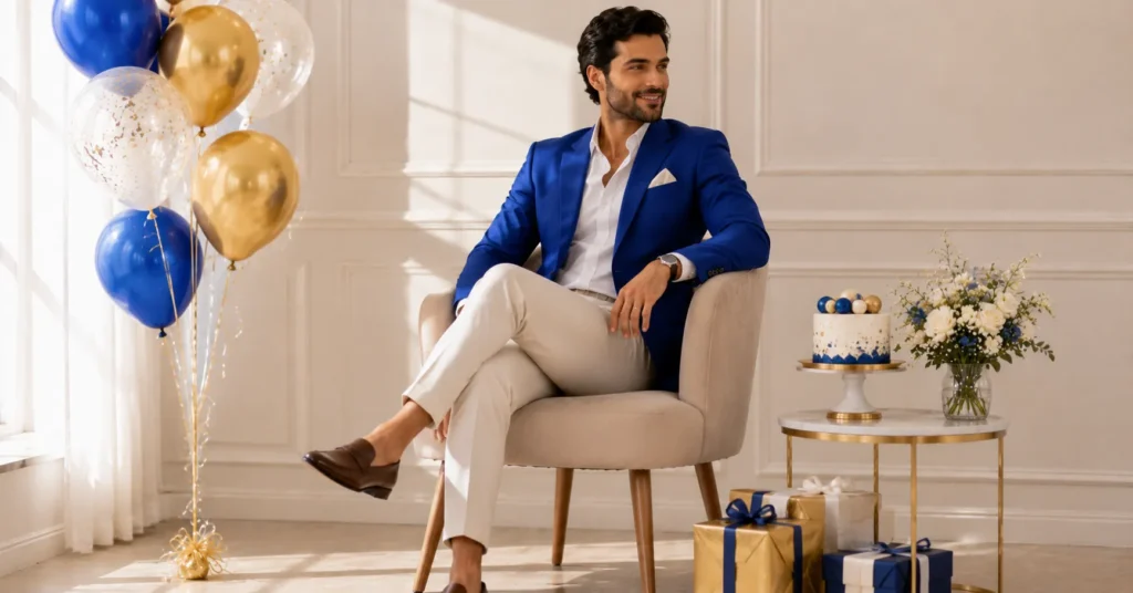Birthday Photoshoot Outfit Ideas: Stunning Looks to Try 9 Birthday Photoshoot Outfit Ideas with a bold statement jacket for men