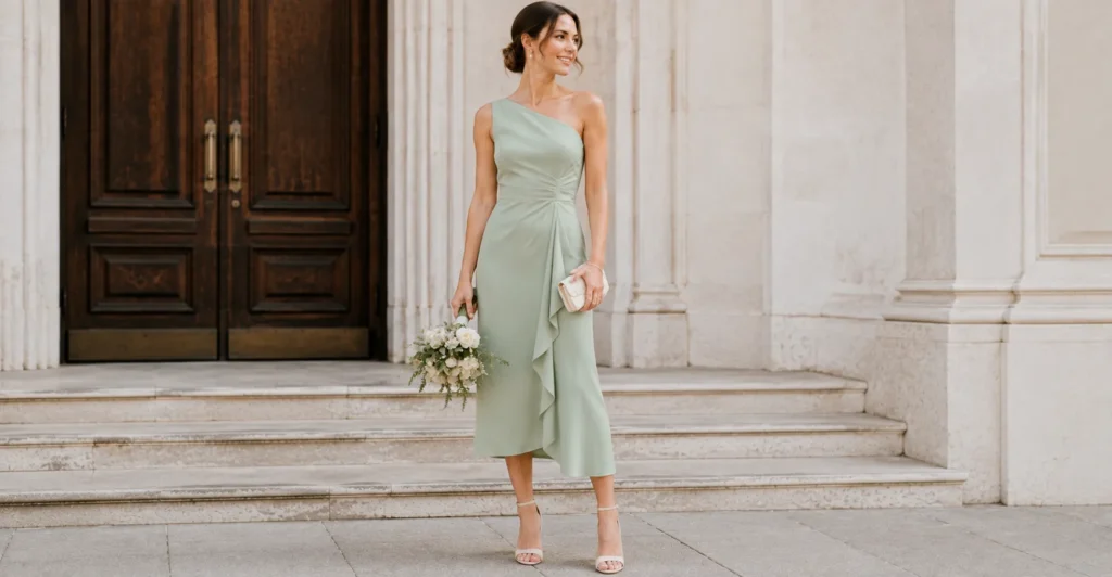 Effortless Courthouse Wedding Outfit Ideas for Every Style 6 Courthouse Wedding Outfit Ideas featuring a non-traditional bridal color dress.