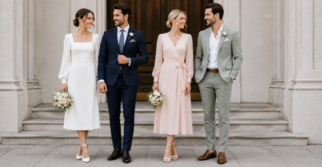 Effortless Courthouse Wedding Outfit Ideas for Every Style 11 Courthouse Wedding Outfit Ideas featuring the best wedding color combinations.