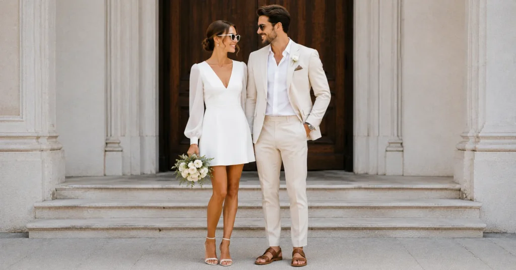 Effortless Courthouse Wedding Outfit Ideas for Every Style 14 Courthouse Wedding Outfit Ideas featuring warm-weather wedding outfits.