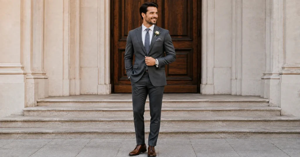 Effortless Courthouse Wedding Outfit Ideas for Every Style 10 Courthouse Wedding Outfit Ideas showing stylish accessories for the groom.