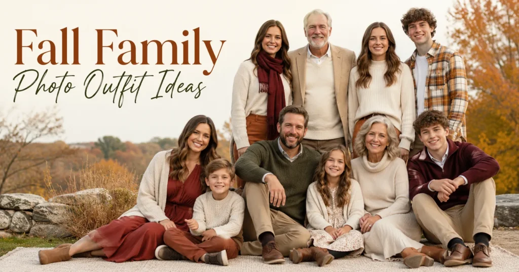 Fall Family Photo Outfit Ideas: A Practical Styling Guide for Stress-Free Photos 1 Fall Family Photo Outfit Ideas featuring coordinated autumn family outfits