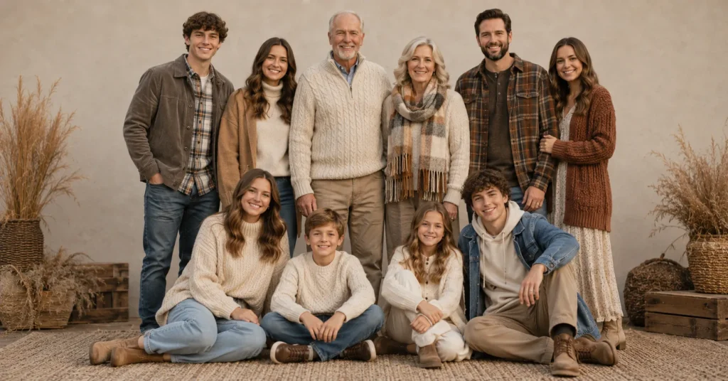 Fall Family Photo Outfit Ideas: A Practical Styling Guide for Stress-Free Photos 7 Fall Family Photo Outfit Ideas featuring cozy autumn fabrics and textures