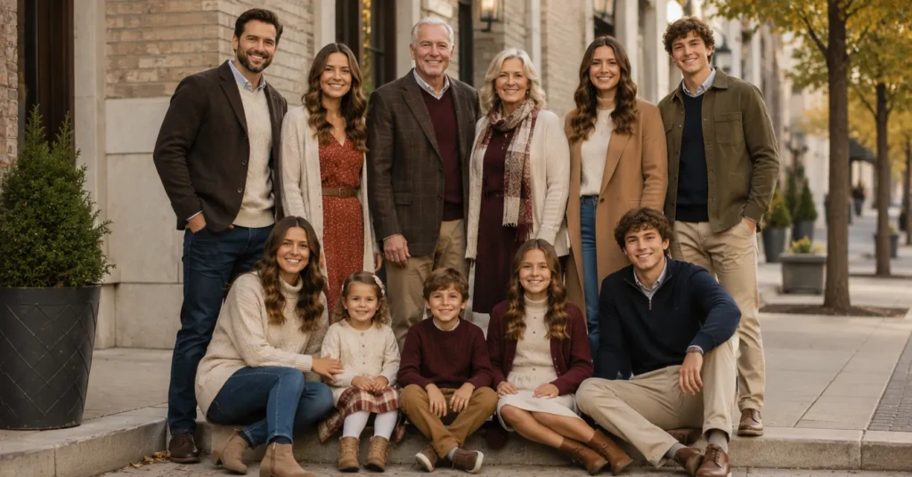Fall Family Photo Outfit Ideas: A Practical Styling Guide for Stress-Free Photos 11 Fall Family Photo Outfit Ideas for urban and downtown photos