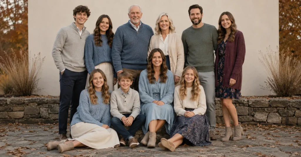 Fall Family Photo Outfit Ideas: A Practical Styling Guide for Stress-Free Photos 5 Fall Family Photo Outfit Ideas with cool muted autumn colors