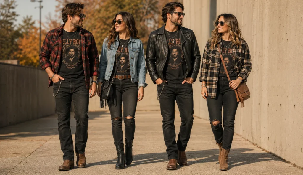Ultimate Jelly Roll Concert Outfit Ideas: What to Wear for an Unforgettable Show 12 Fall and Spring Jelly Roll Concert Outfit Ideas with layered fashion.