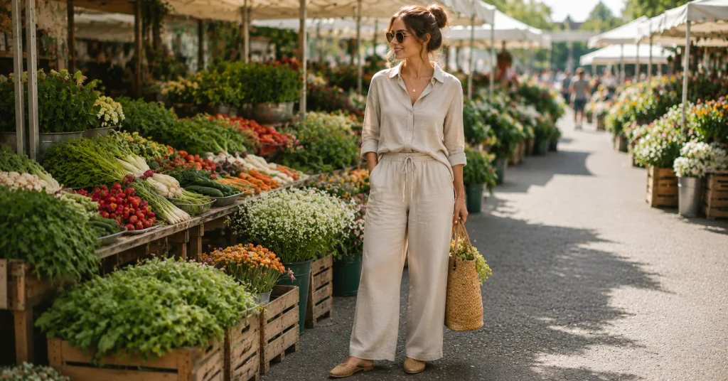 10 Effortless Farmers Market Outfit Ideas for a Cute Casual Weekend Look 5 Farmers Market Outfit Ideas 3
