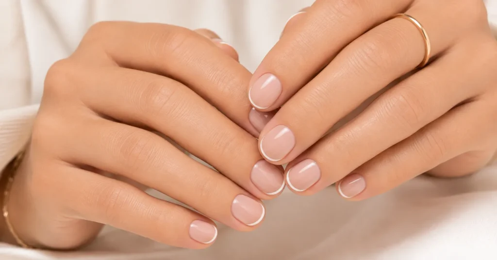 12 Stunning French Tip Nails with Design Ideas for a Chic Modern Manicure 10 French Tip Nails with Design featuring delicate minimalist micro French tips