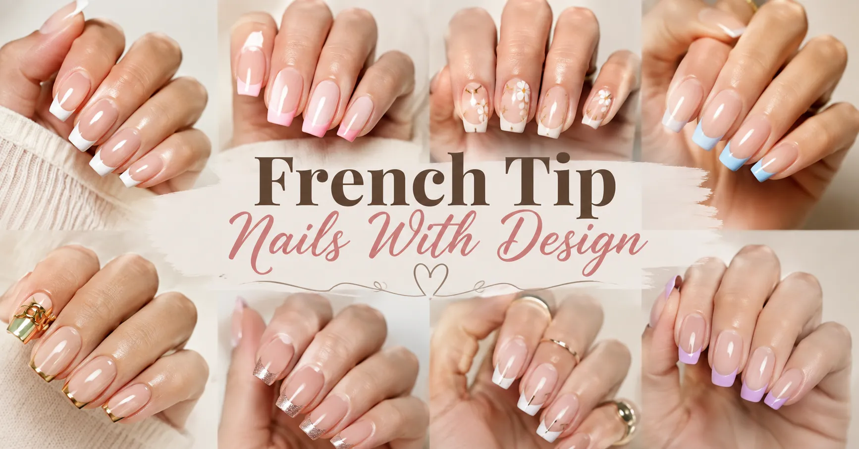 French Tip Nails with Design featuring modern elegant manicure ideas