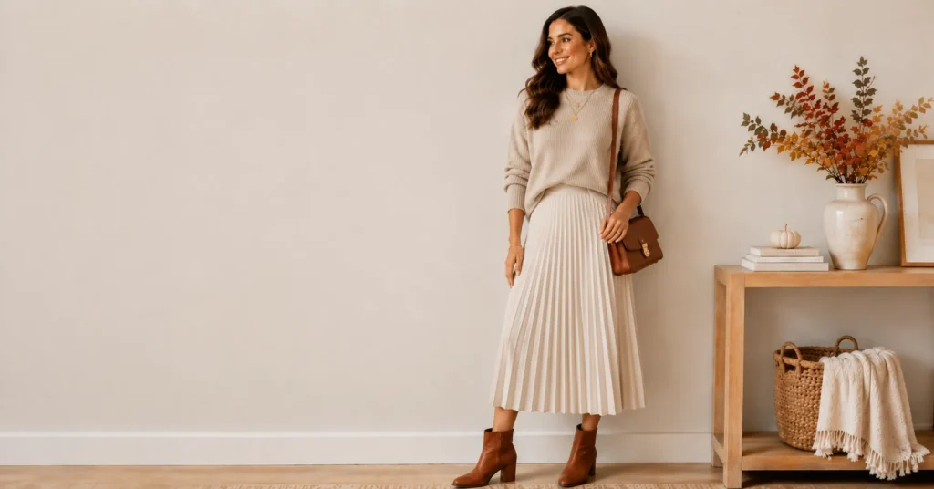 35 Effortless Friendsgiving Outfit Ideas for a Cute and Cozy Celebration 14 Friendsgiving outfit ideas using mix-and-match closet staples for an easy fall look