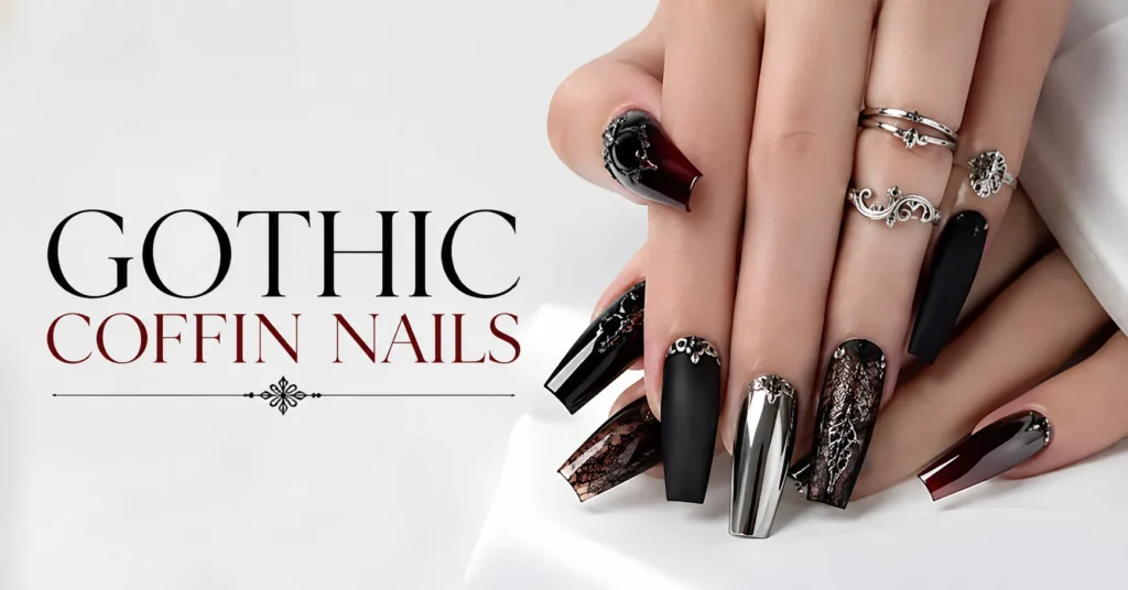 12 Bewitching Gothic Coffin Nails Ideas for a Dark and Glamorous Manicure 7 12 Bewitching Gothic Coffin Nails Ideas for a Dark and Glamorous Manicure