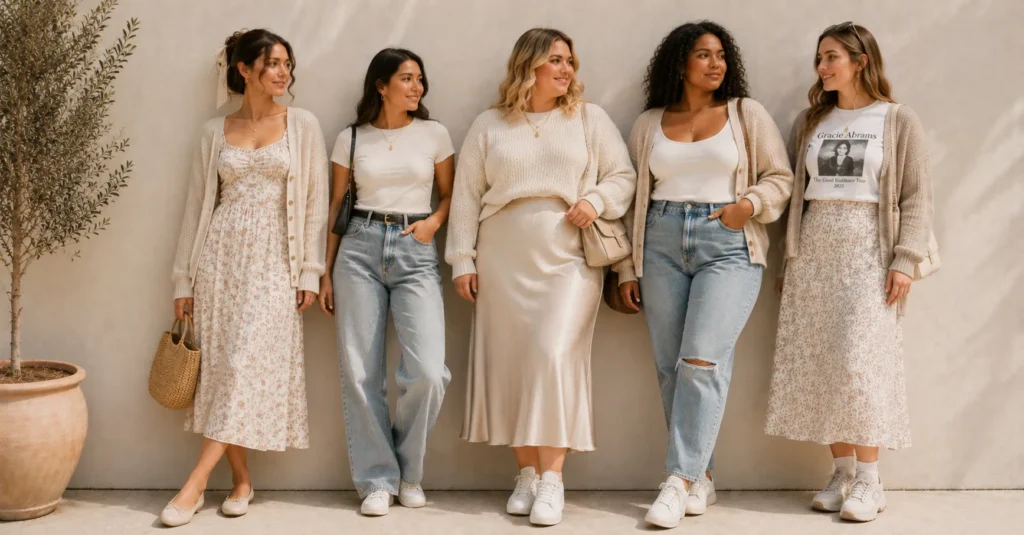 Gracie Abrams Concert Outfit Ideas for women of every body type with soft cozy fashion