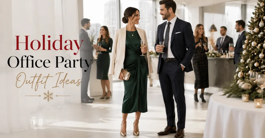15 Smart Holiday Office Party Outfit Ideas That Look Professional and Festive 3 Holiday Office Party Outfit Ideas featuring professional festive workwear with elegant dresses, suits, and holiday styling