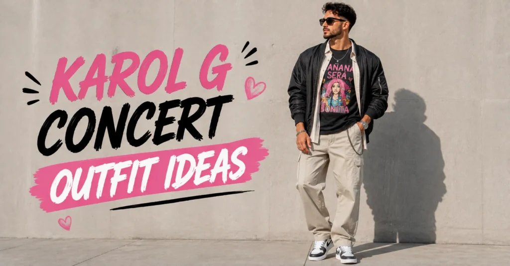 Karol G Concert Outfit Ideas: Bold Looks You'll Love 8 Karol G Concert Outfit Ideas featuring men's layered streetwear concert outfit