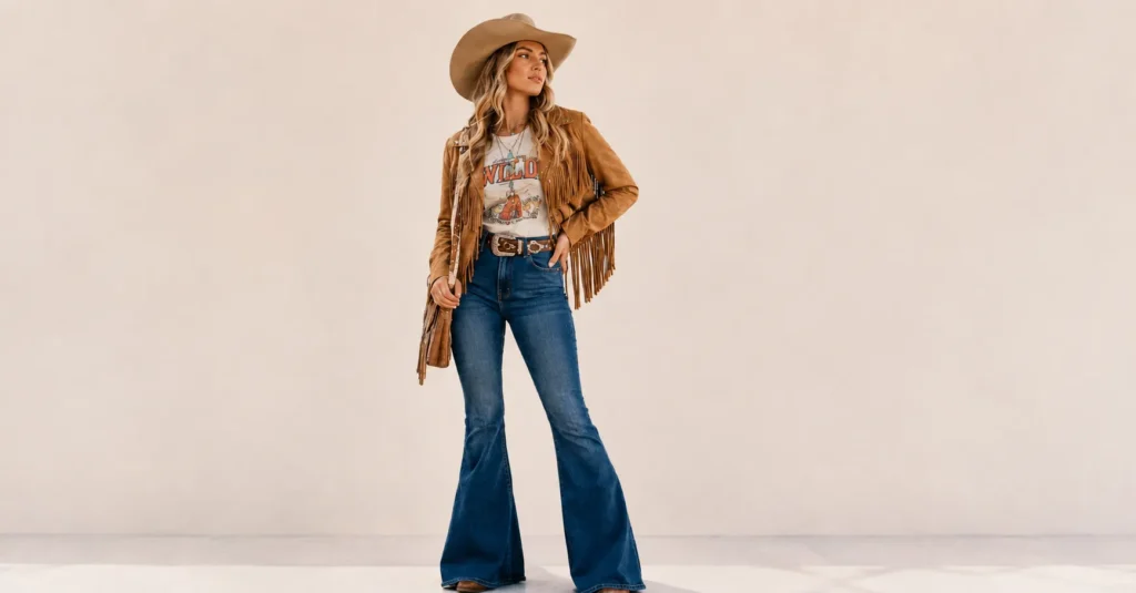 Bold Lainey Wilson Concert Outfit Ideas to Steal the Spotlight 3 Lainey Wilson Concert Outfit Ideas featuring a bold full western statement outfit.