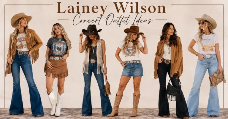 Lainey Wilson Concert Outfit Ideas featuring bold western-inspired concert fashion.