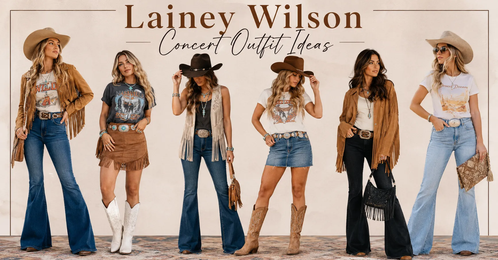 Lainey Wilson Concert Outfit Ideas featuring bold western-inspired concert fashion.