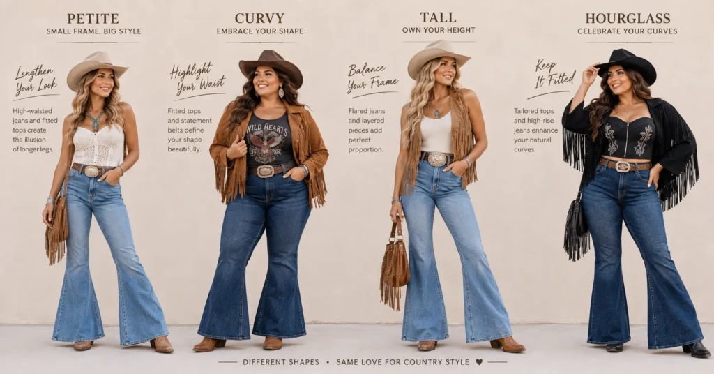 Bold Lainey Wilson Concert Outfit Ideas to Steal the Spotlight 9 Lainey Wilson Concert Outfit Ideas featuring flattering western outfits for different body types.