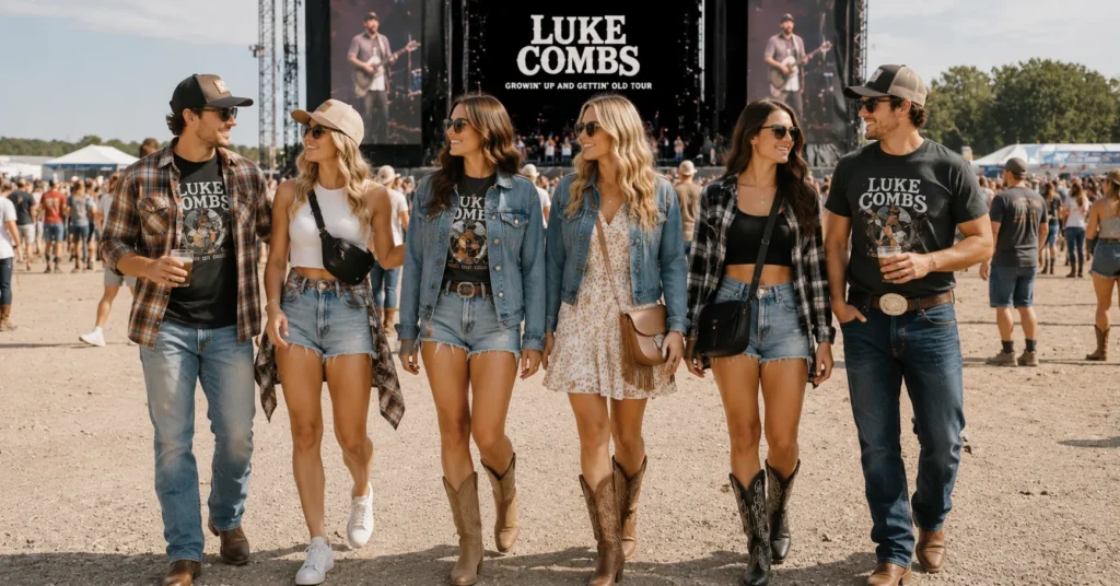 Luke Combs Concert Outfit Ideas: Rugged Looks You'll Love 12 Luke Combs Concert Outfit Ideas for outdoor country music festivals
