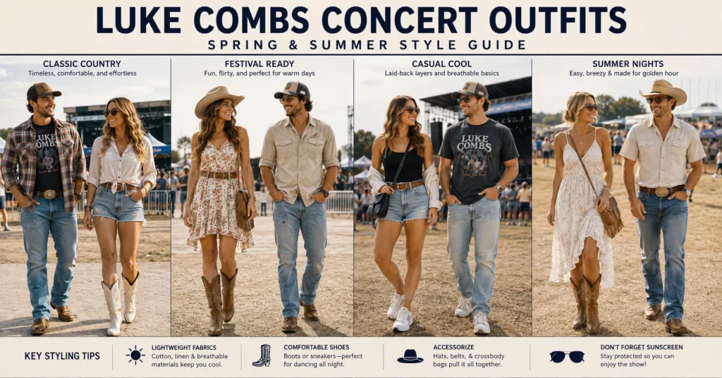 Luke Combs Concert Outfit Ideas: Rugged Looks You'll Love 14 Luke Combs Concert Outfit Ideas for spring and summer country concerts