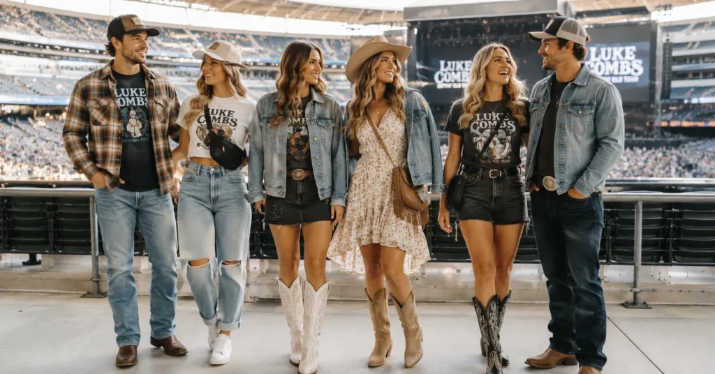 Luke Combs Concert Outfit Ideas: Rugged Looks You'll Love 10 Luke Combs Concert Outfit Ideas suitable for stadium country concerts