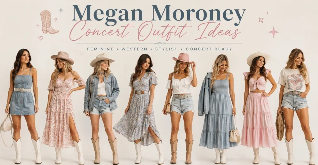 Dazzling Megan Moroney Concert Outfit Ideas: What to Wear for the Cloud 9 Tour 2 Megan Moroney Concert Outfit Ideas featuring feminine western-inspired concert fashion for women.