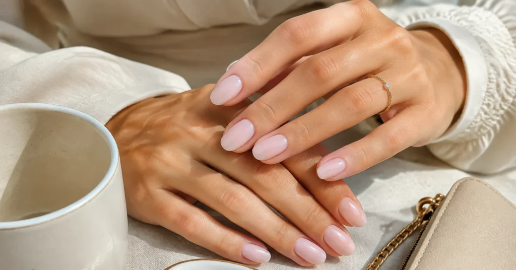10 Dreamy Milky Pink Nails Ideas for a Soft Elegant Manicure 3 Milky Pink Nails Ideas with a sheer creamy pink base and natural glossy finish.