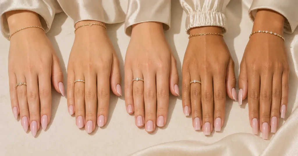 10 Dreamy Milky Pink Nails Ideas for a Soft Elegant Manicure 14 Milky Pink Nails Ideas showing the best almond, oval, round, squoval, and coffin nail shapes.