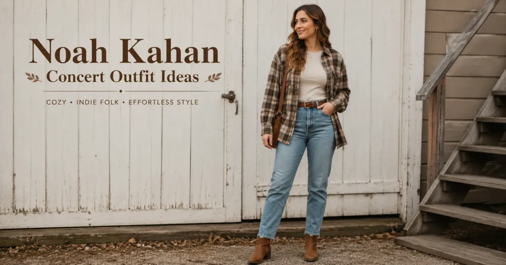 Noah Kahan Concert Outfit Ideas: Cozy Looks You'll Adore 3 Noah Kahan Concert Outfit Ideas featuring flannel shirt and denim jeans outfit
