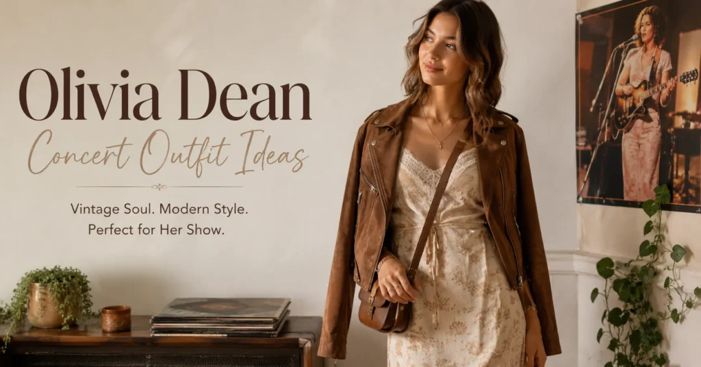 35 Stunning Olivia Dean Concert Outfit Ideas Inspired by Her 2026 Tour 2 Olivia Dean Concert Outfit Ideas featuring a stylish vintage-inspired concert look