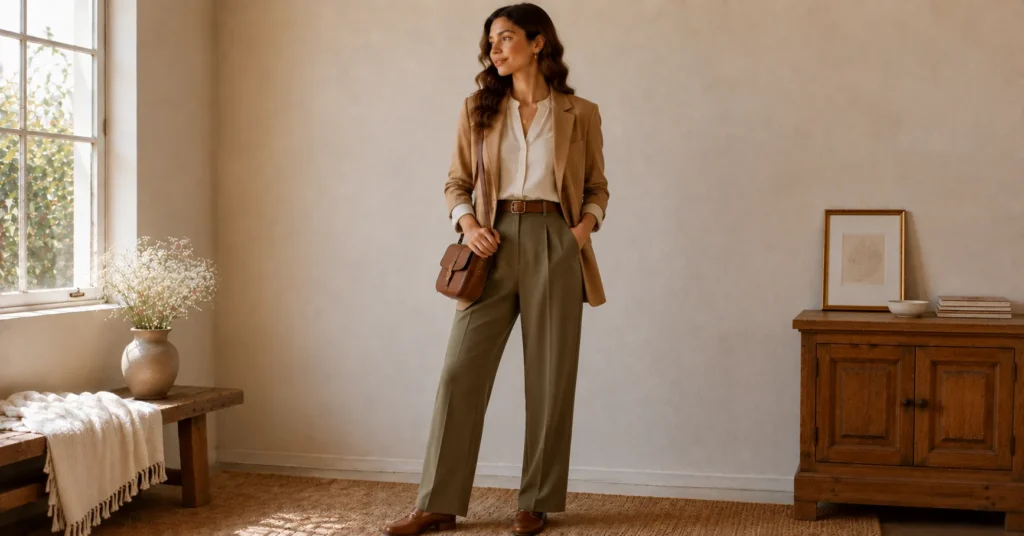 35 Stunning Olivia Dean Concert Outfit Ideas Inspired by Her 2026 Tour 19 Olivia Dean Concert Outfit Ideas featuring a modern classic tailored concert look