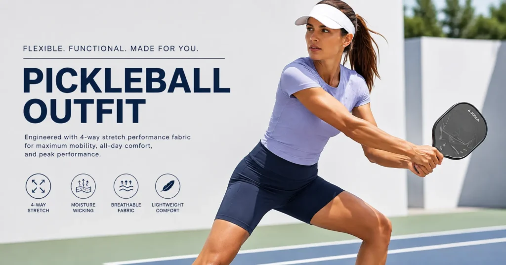 The Complete Pickleball Outfit Guide to Play, Move, and Win in Style 5 Pickleball Outfit featuring stretch performance fabric for flexibility and comfort