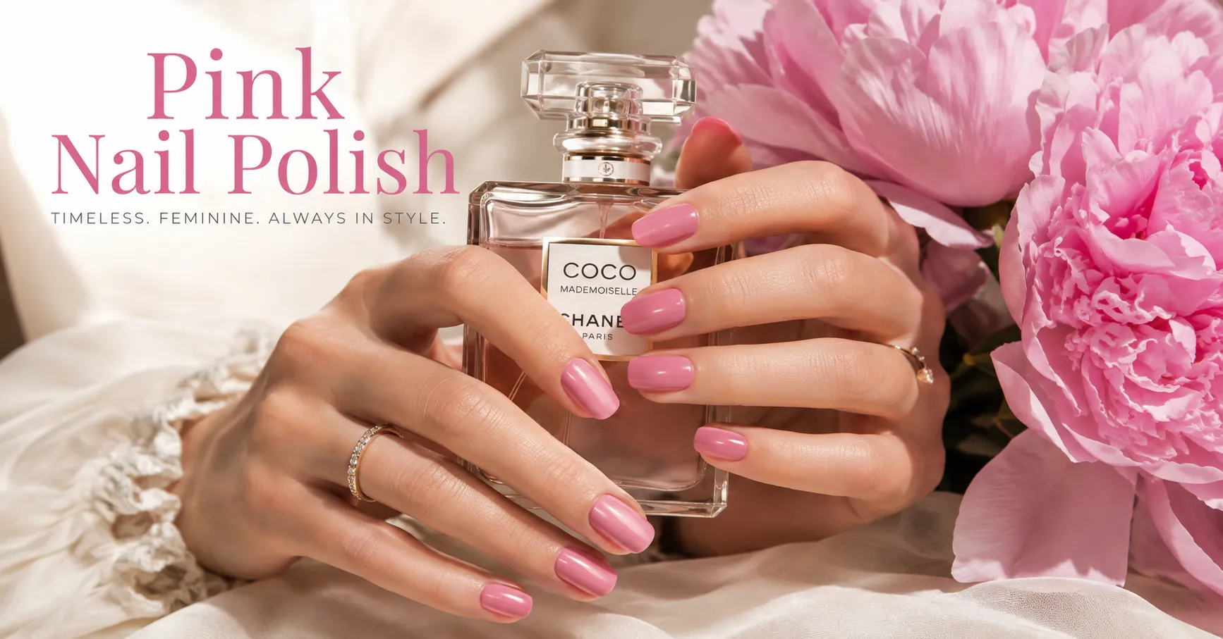 Pink Nail Polish inspiration featuring elegant glossy manicure with timeless beauty styling