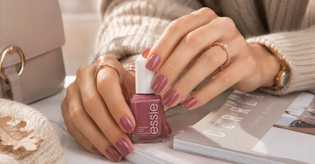 Pink Nail Polish mauve manicure with elegant sophisticated nails