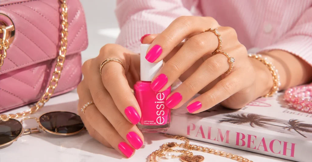 Pink Nail Polish neon pink manicure with vibrant glossy statement nails