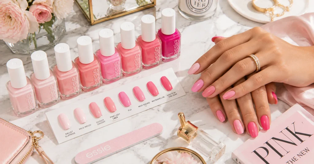 Pink Nail Polish shade guide featuring the best pink manicure colors for every style and skin tone