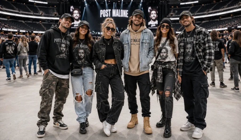 Post Malone Concert Outfit Ideas: Edgy Looks You'll Love 12 Post Malone Concert Outfit Ideas for indoor arena concerts