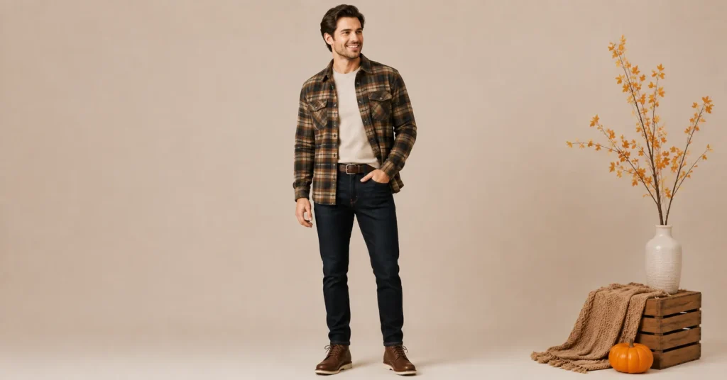 Adorable Pumpkin Patch Outfit Ideas for a Perfect Fall Day 8 Pumpkin Patch Outfit Ideas with a rugged men's flannel outfit.