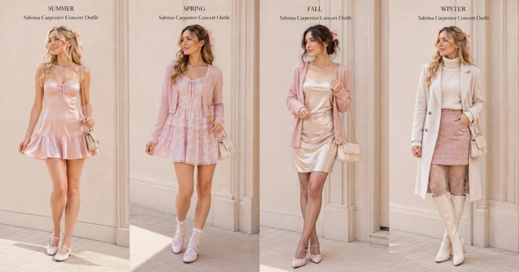 Sabrina Carpenter Concert Outfit Ideas: Cute, Glam, and Girly Looks for Every Fan 12 Sabrina Carpenter Concert Outfit Ideas for every season with cute feminine concert outfits