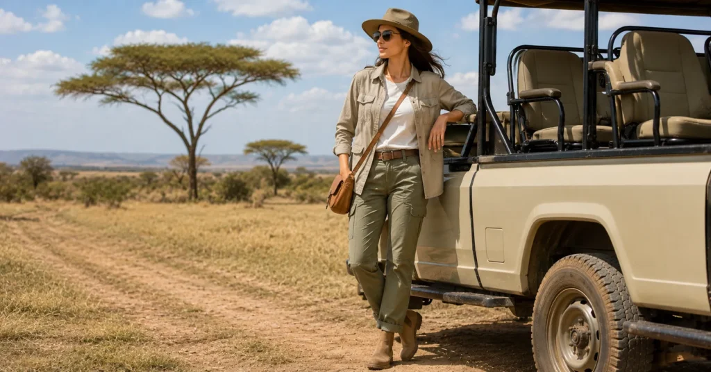 10 Stunning Safari Outfit Ideas Women Can Wear for a Stylish Adventure 11 Safari Outfit Ideas Women featuring a sun-smart UPF long-sleeve shirt and breathable trousers.